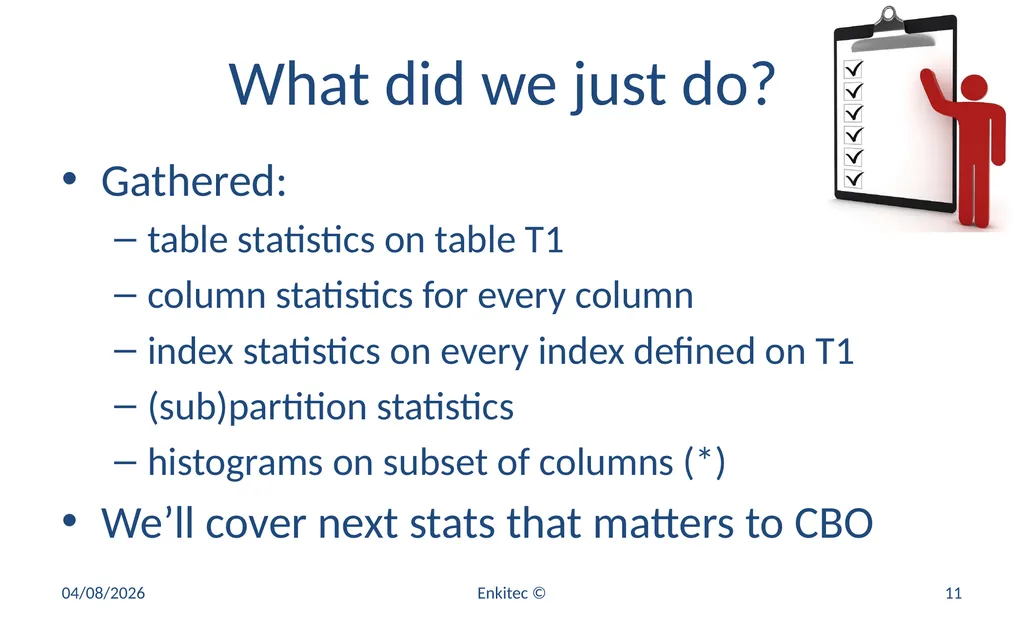 Oracle Statistics by Example Mauro Pagano Mauro - slide 11 of 36