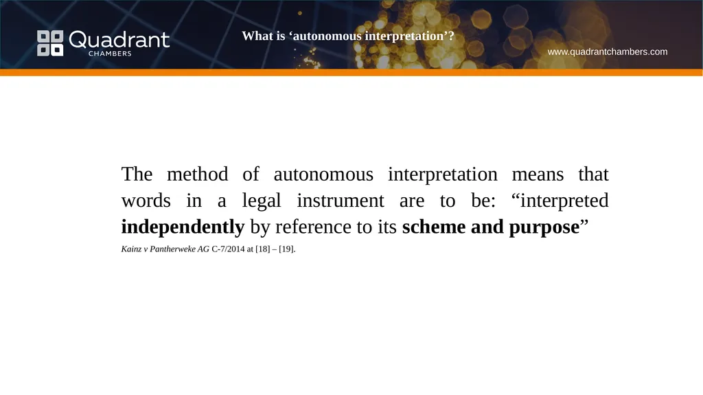 Autonomous interpretation method with regard to - slide 2 of 18