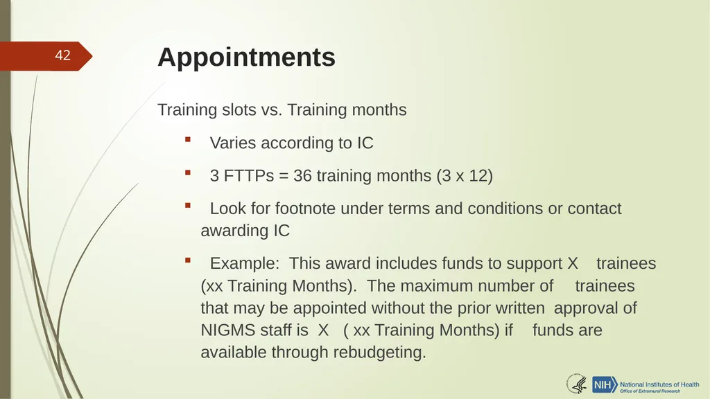 Understanding NRSA Fellowships (“F”) and Training - slide 42 of 54