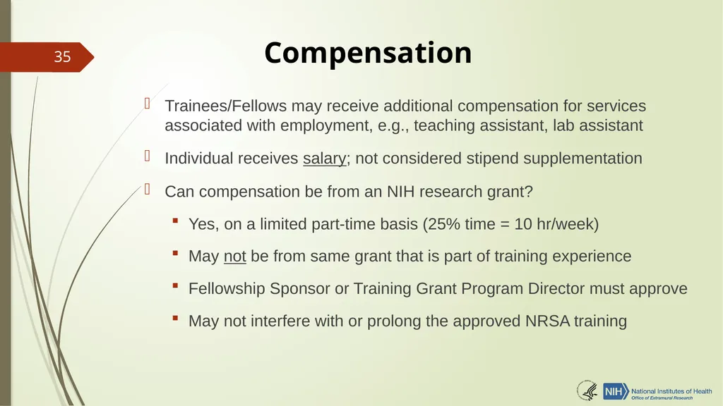 Understanding NRSA Fellowships (“F”) and Training - slide 35 of 54