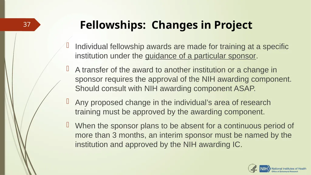 Understanding NRSA Fellowships (“F”) and Training - slide 37 of 54