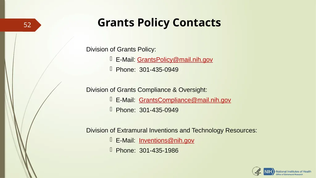 Understanding NRSA Fellowships (“F”) and Training - slide 52 of 54