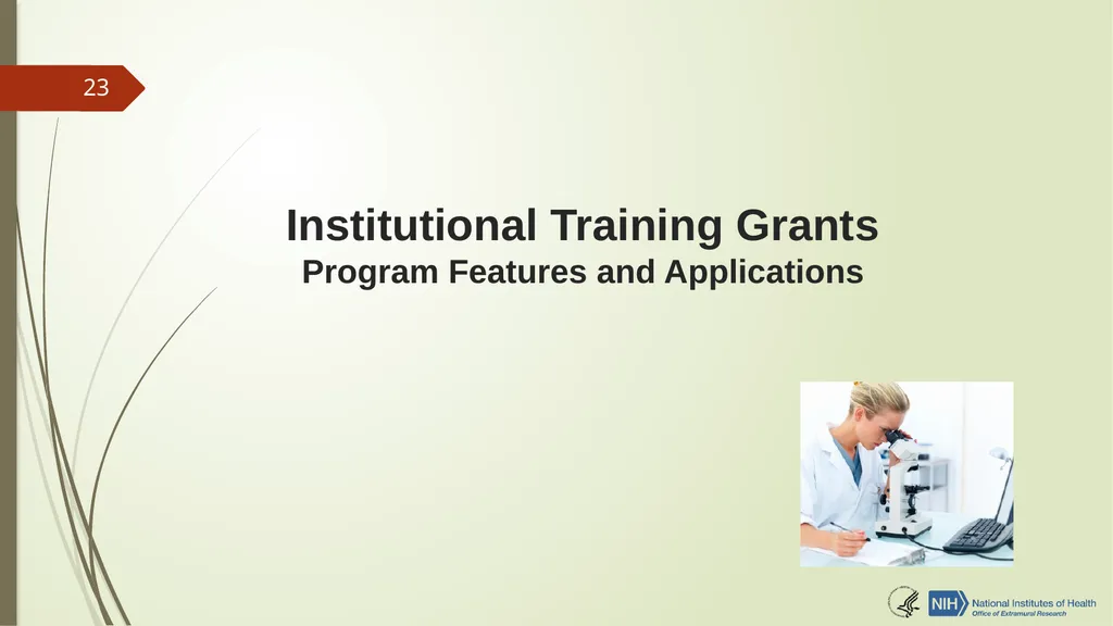 Understanding NRSA Fellowships (“F”) and Training - slide 23 of 54