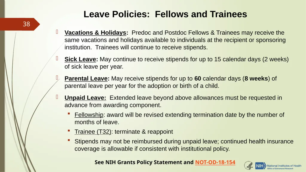 Understanding NRSA Fellowships (“F”) and Training - slide 38 of 54