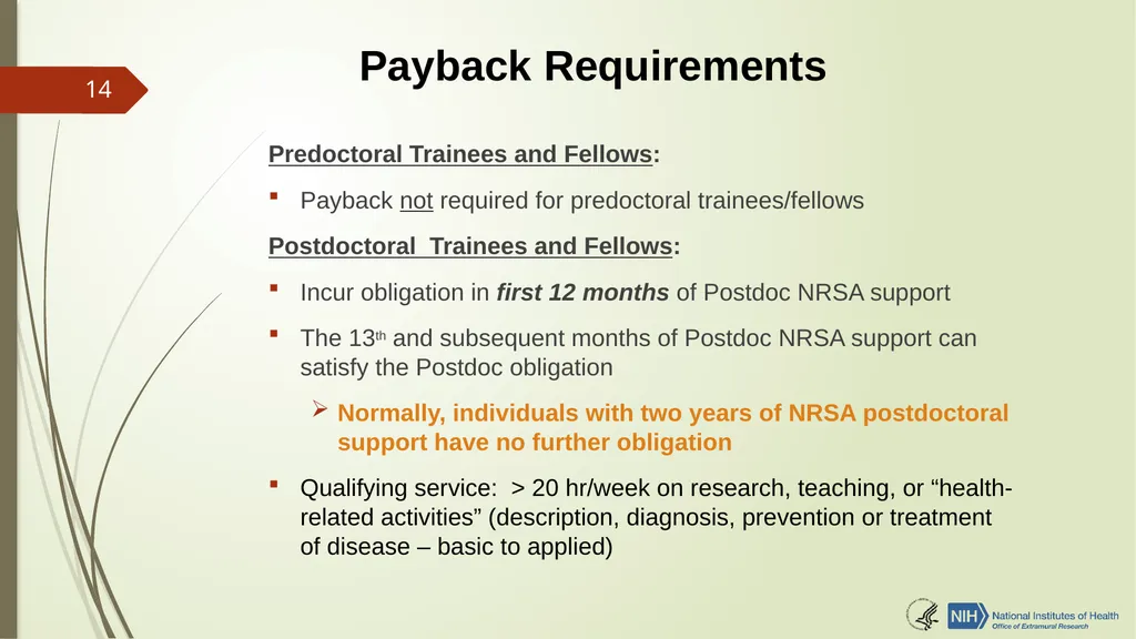 Understanding NRSA Fellowships (“F”) and Training - slide 14 of 54