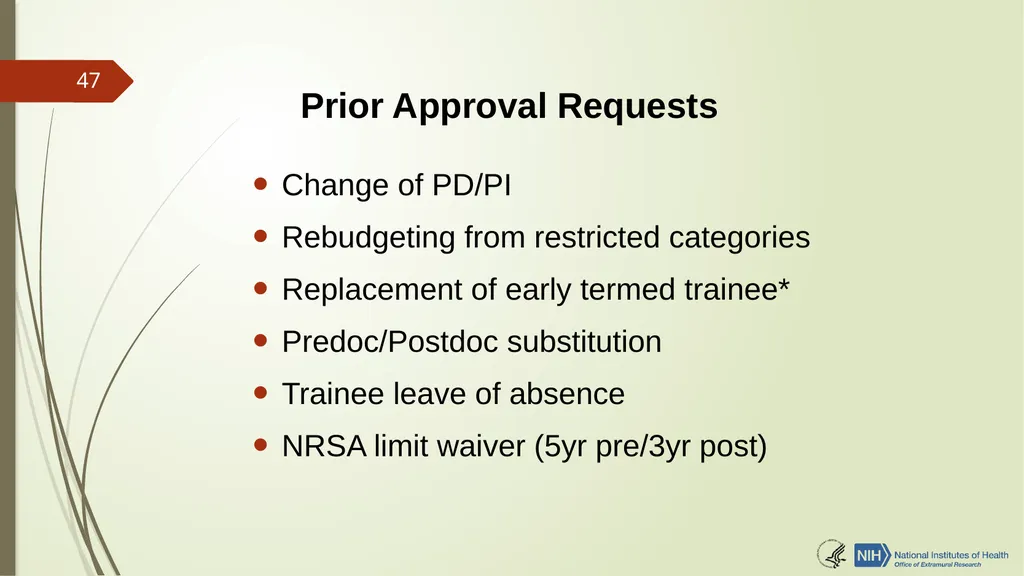 Understanding NRSA Fellowships (“F”) and Training - slide 47 of 54