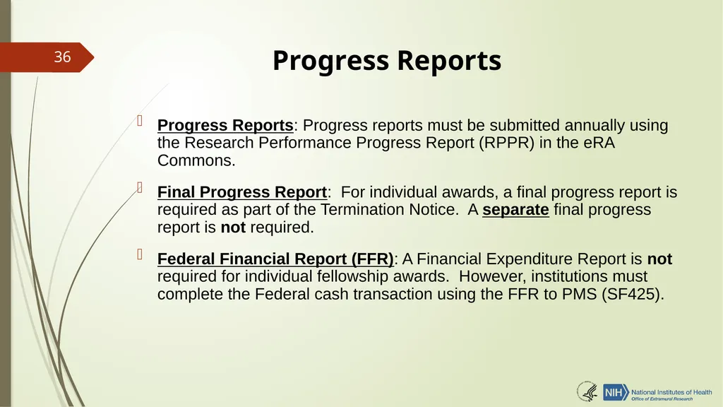 Understanding NRSA Fellowships (“F”) and Training - slide 36 of 54