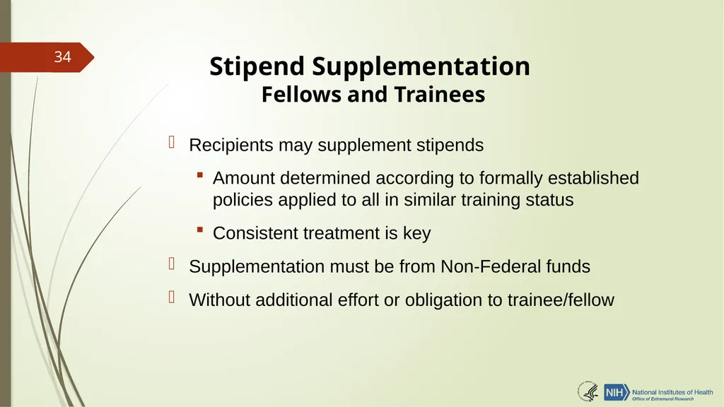 Understanding NRSA Fellowships (“F”) and Training - slide 34 of 54