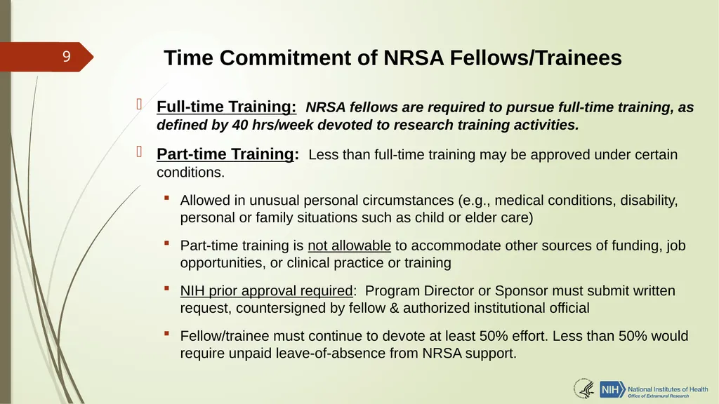 Understanding NRSA Fellowships (“F”) and Training - slide 9 of 54