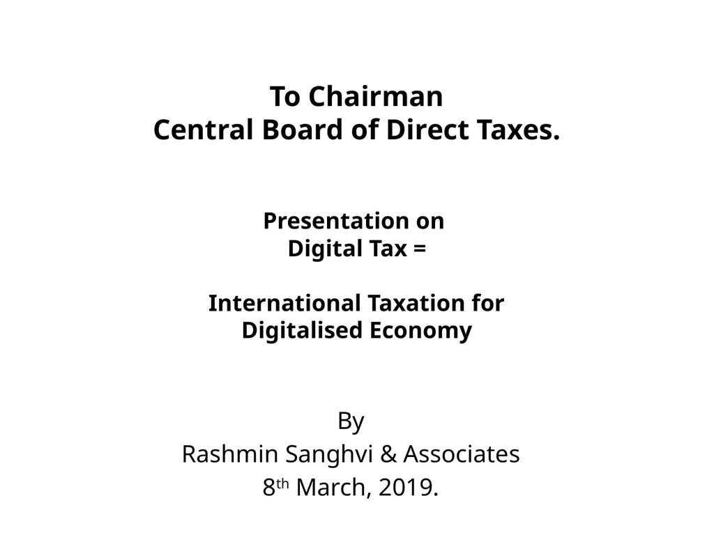 Presentation on Digital Tax = International