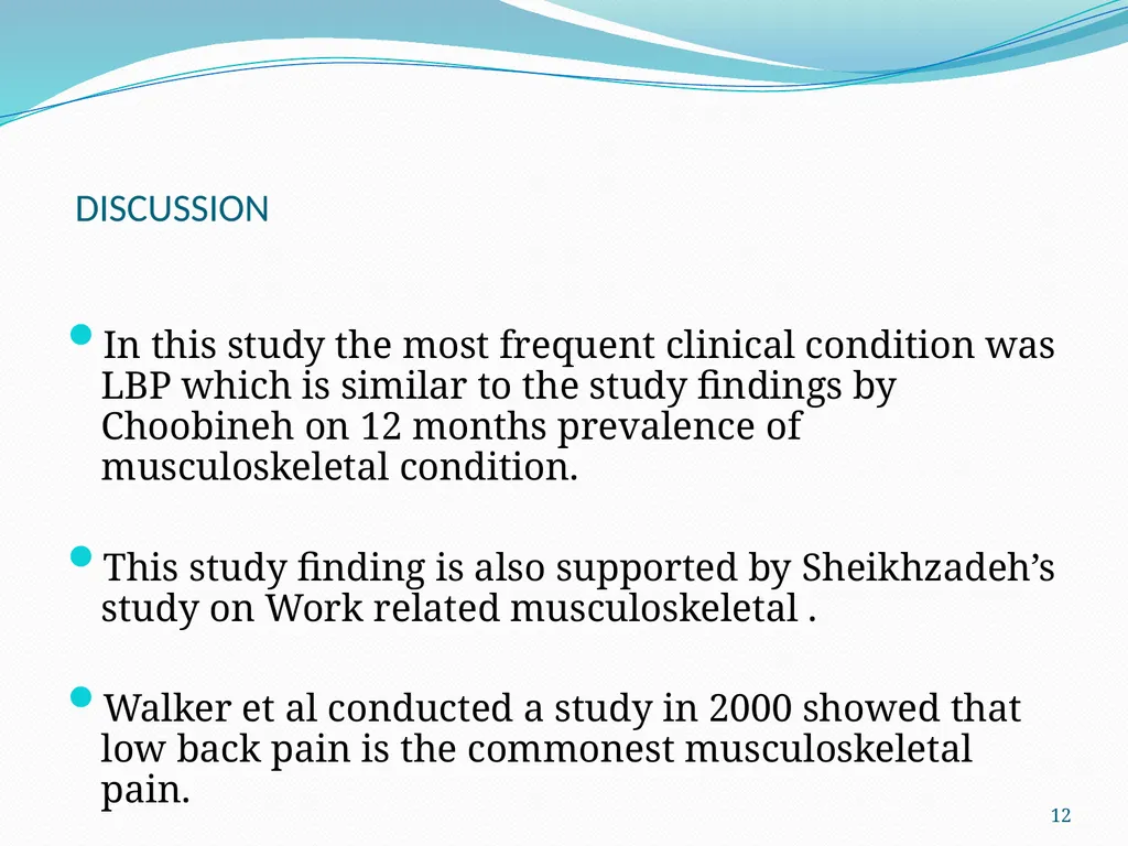 1 THE OCCURRENCE OF OSTEOARTHRITIS AMONG THE CASES - slide 12 of 16