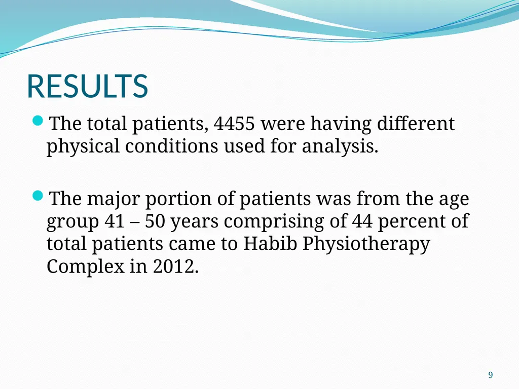1 THE OCCURRENCE OF OSTEOARTHRITIS AMONG THE CASES - slide 9 of 16
