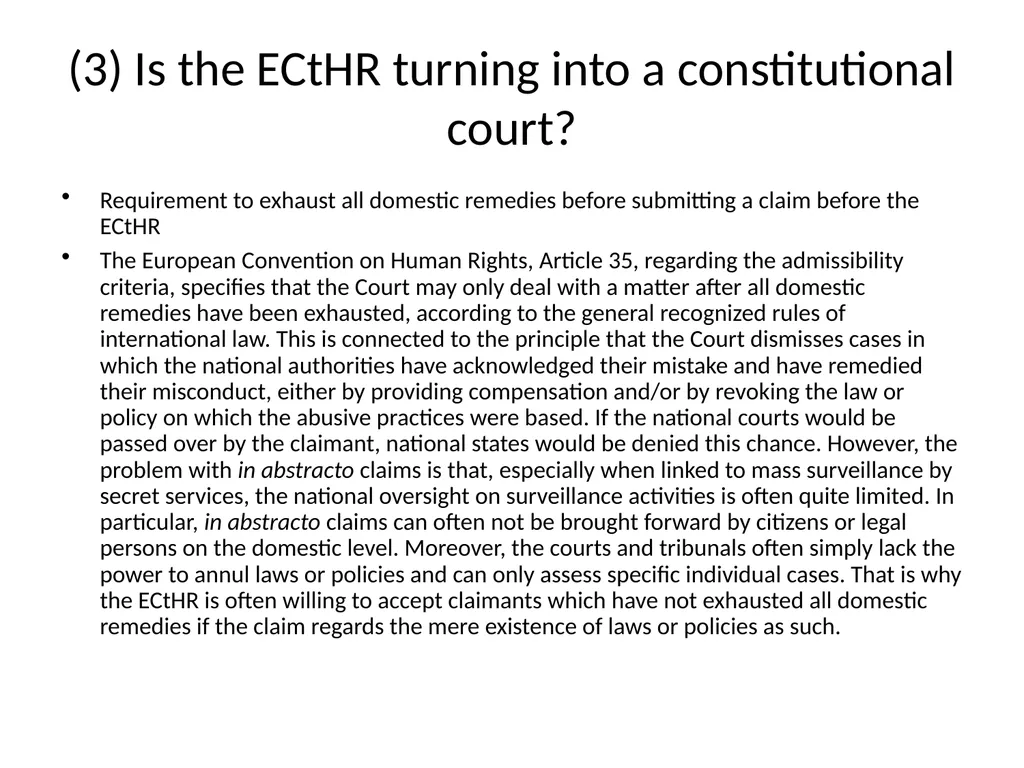 Conventionality: is the European Court of Human - slide 14 of 18