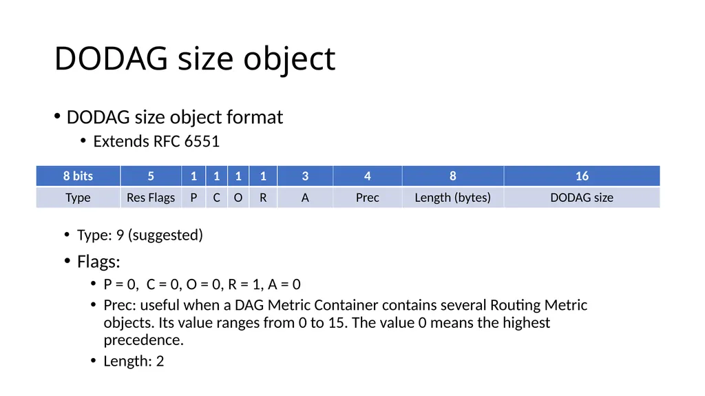 A DODAG Metric Used for DODAG Selection in LLNs - slide 5 of 6