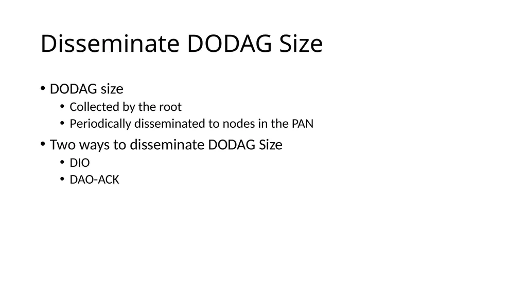 A DODAG Metric Used for DODAG Selection in LLNs - slide 6 of 6