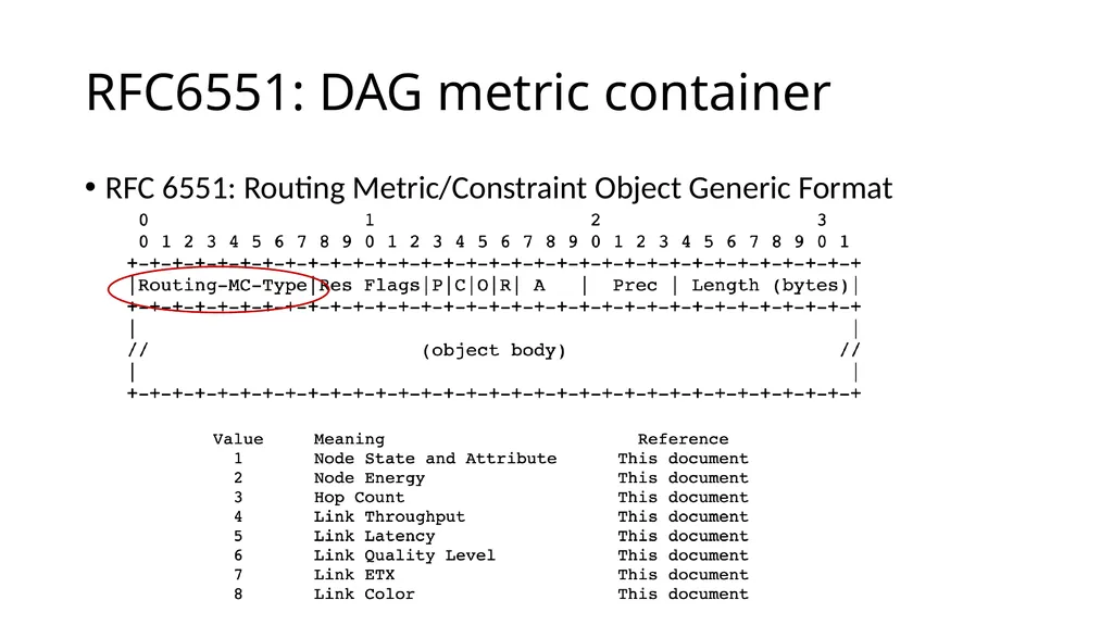 A DODAG Metric Used for DODAG Selection in LLNs - slide 4 of 6