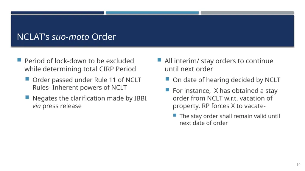COVID-19 & Recent Changes in IBC Framework - slide 14 of 24