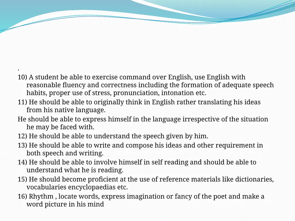 Instructional objectives (general, specific) Paper - slide 7 of 8