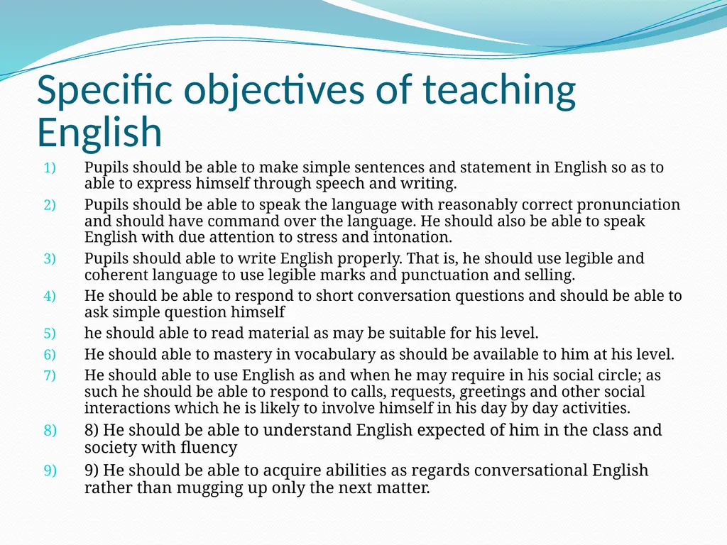 Instructional objectives (general, specific) Paper - slide 6 of 8