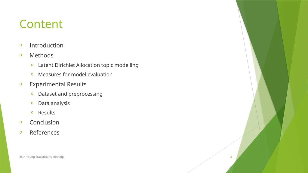Topic Modelling with Latent Dirichlet Allocation - slide 2 of 11