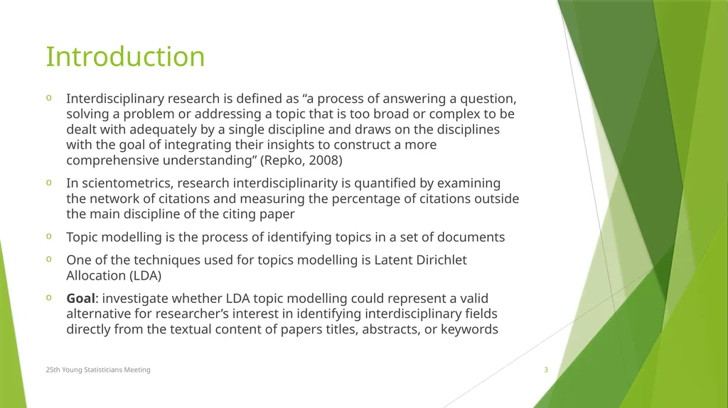 Topic Modelling with Latent Dirichlet Allocation - slide 3 of 11
