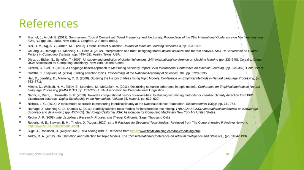 Topic Modelling with Latent Dirichlet Allocation - slide 10 of 11