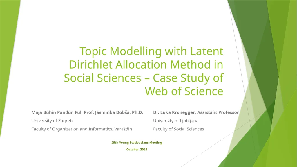 Topic Modelling with Latent Dirichlet Allocation - slide 1 of 11