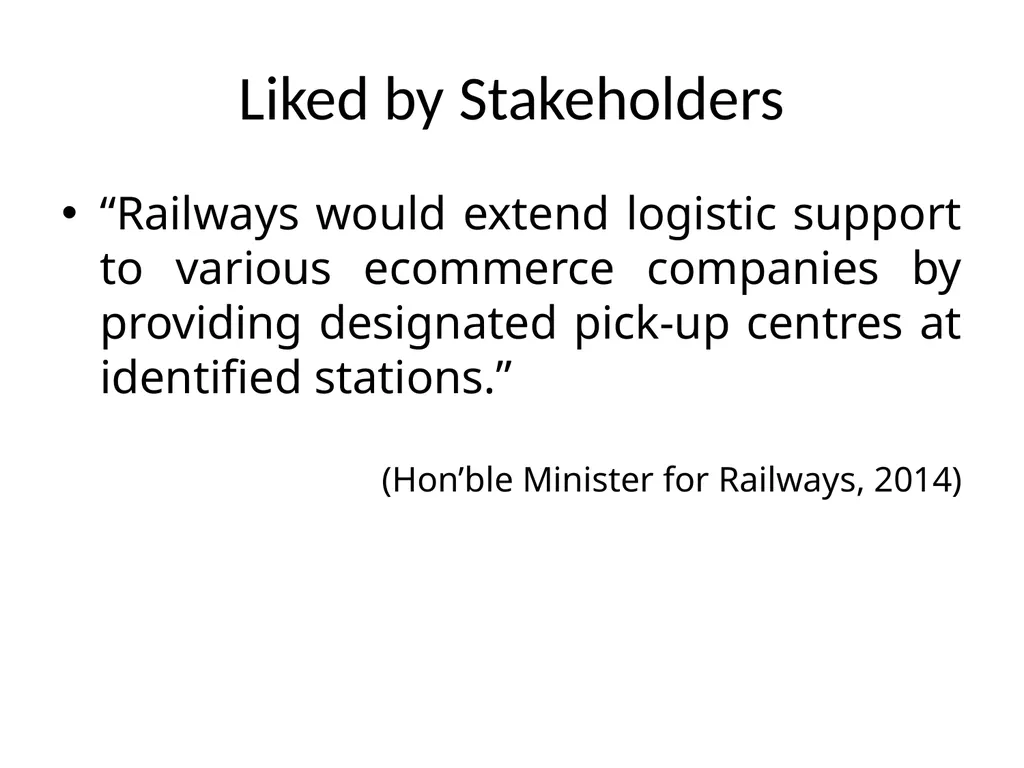 Indian Railways Parcel Business CEP B2C E-Commerce - slide 22 of 44