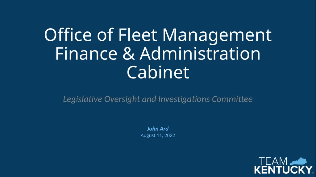Office of Fleet Management Finance & - slide 1 of 15