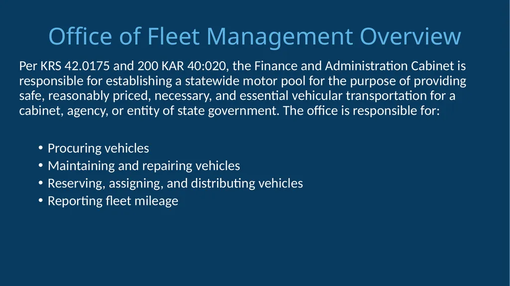 Office of Fleet Management Finance & - slide 2 of 15
