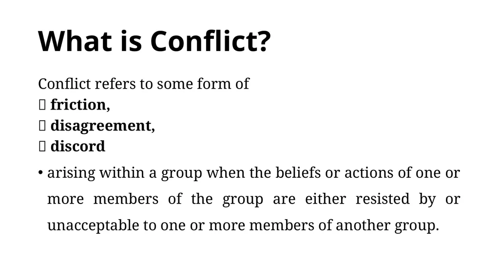 Understanding Conflict Conflict in Community What - slide 2 of 23