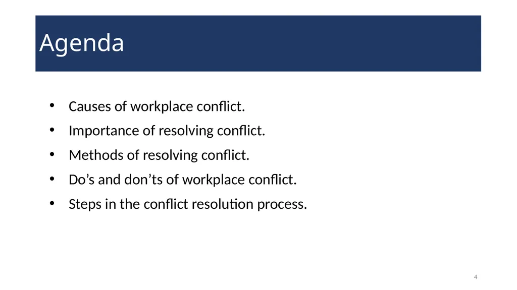 Conflict Resolution Training 2 WELCOME! Conflict - slide 4 of 34