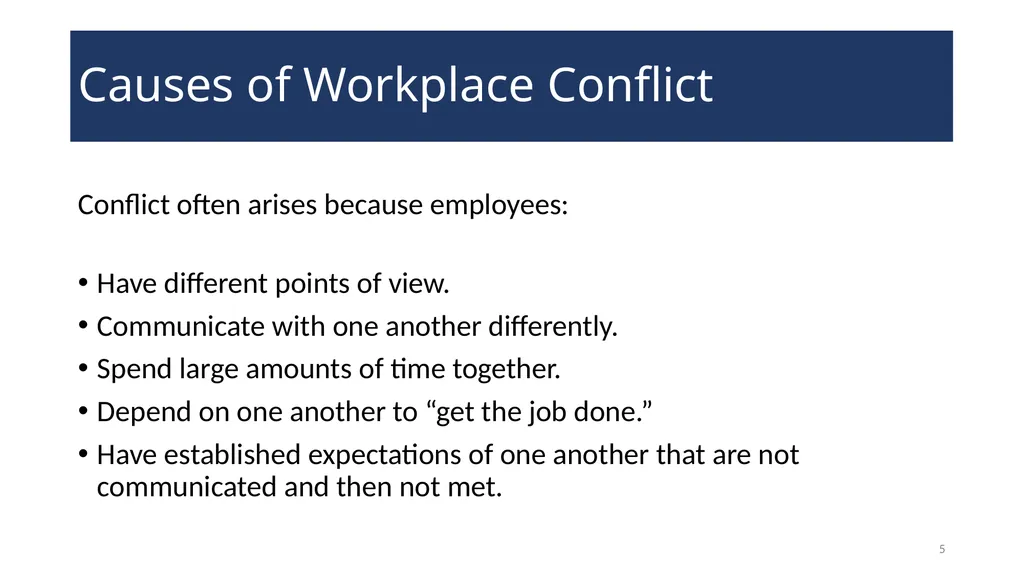 Conflict Resolution Training 2 WELCOME! Conflict - slide 5 of 34