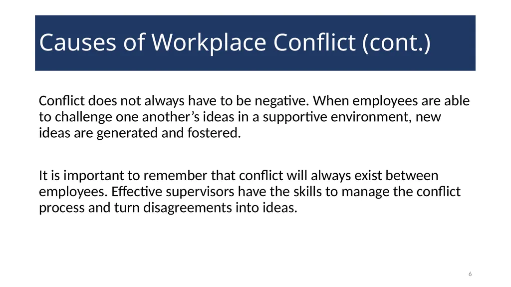 Conflict Resolution Training 2 WELCOME! Conflict - slide 6 of 34