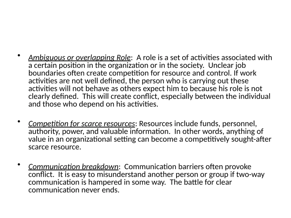 ORGANIZATIONAL CONFLICT AND CONFLICT RESOLUTION - slide 8 of 21