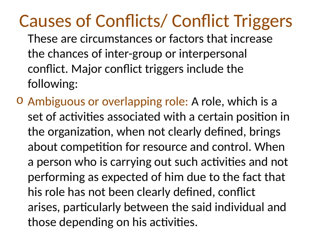 ORGANIZATIONAL CONFLICT AND CONFLICT RESOLUTION - slide 10 of 21