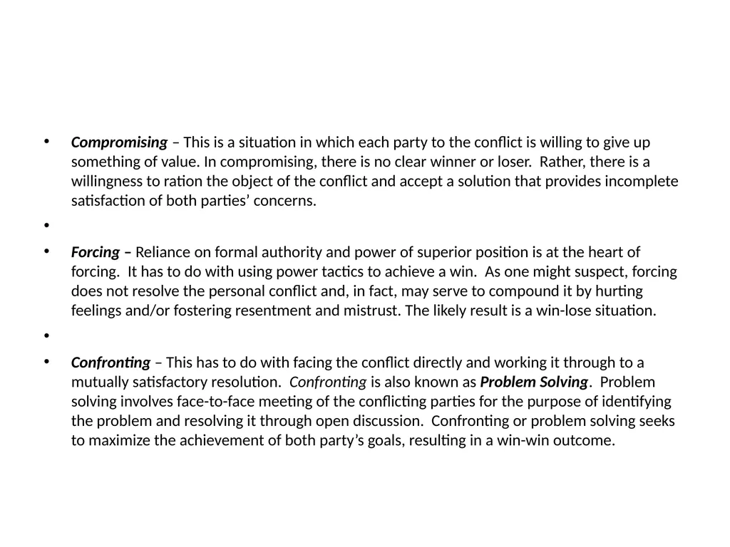 ORGANIZATIONAL CONFLICT AND CONFLICT RESOLUTION - slide 20 of 21