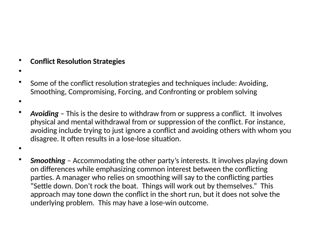 ORGANIZATIONAL CONFLICT AND CONFLICT RESOLUTION - slide 19 of 21