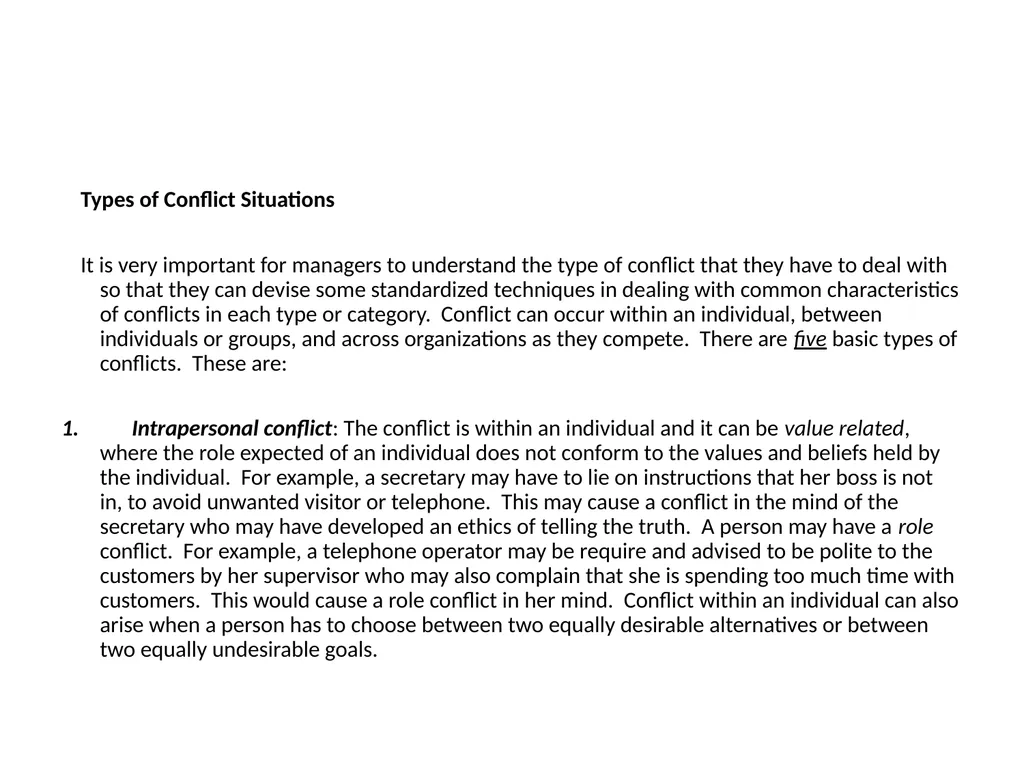 ORGANIZATIONAL CONFLICT AND CONFLICT RESOLUTION - slide 4 of 21