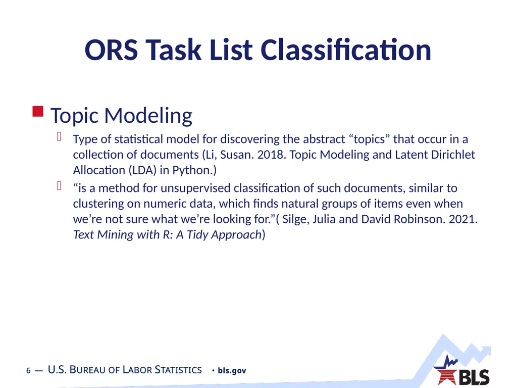 ORS Task List Classification - Topic Modeling - slide 6 of 13
