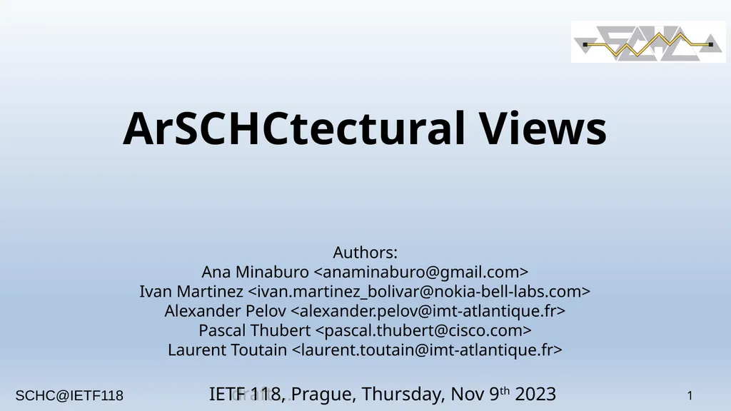 1 ArSCHCtectural Views Authors: Ana Minaburo - slide 1 of 16
