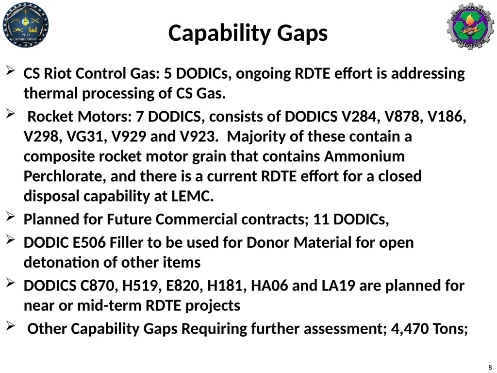 Clarifications on Demilitarization Polices and - slide 8 of 15