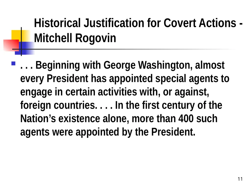 Chapter 19 – Covert Actions Learning Objectives - slide 11 of 31