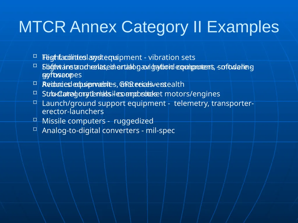 Missile Technology Control Regime (MTCR) Sean - slide 10 of 15