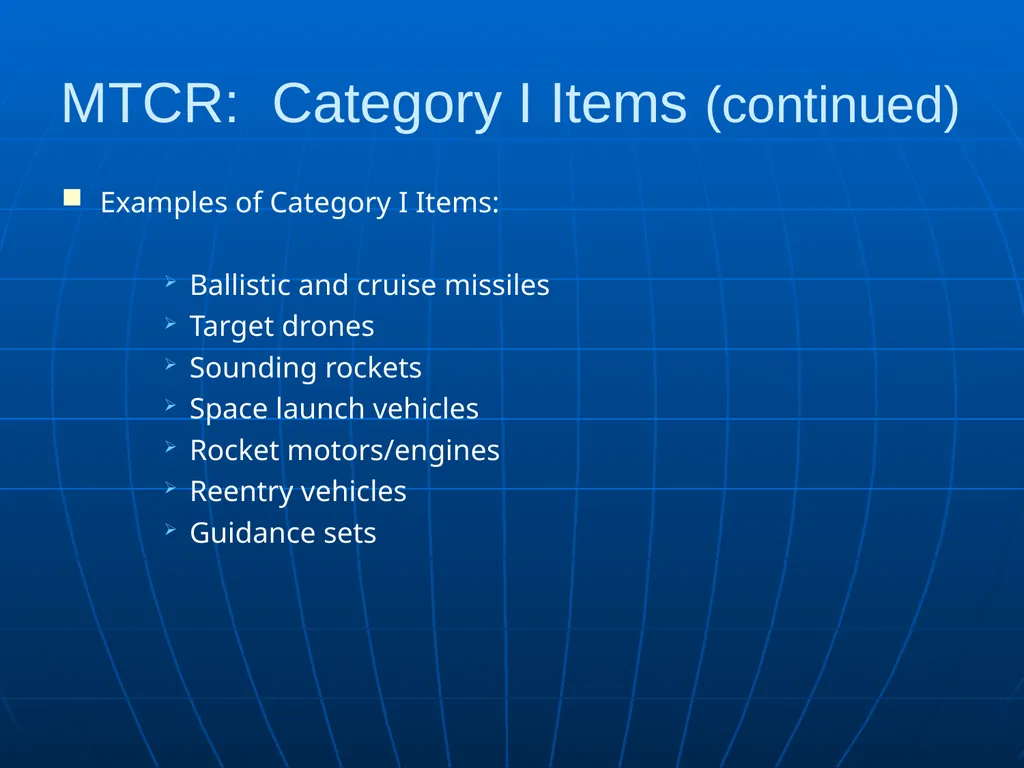 Missile Technology Control Regime (MTCR) Sean - slide 7 of 15