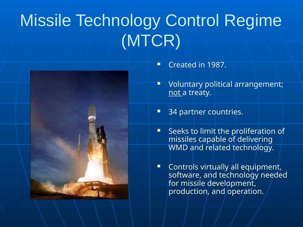 Missile Technology Control Regime (MTCR) Sean - slide 3 of 15