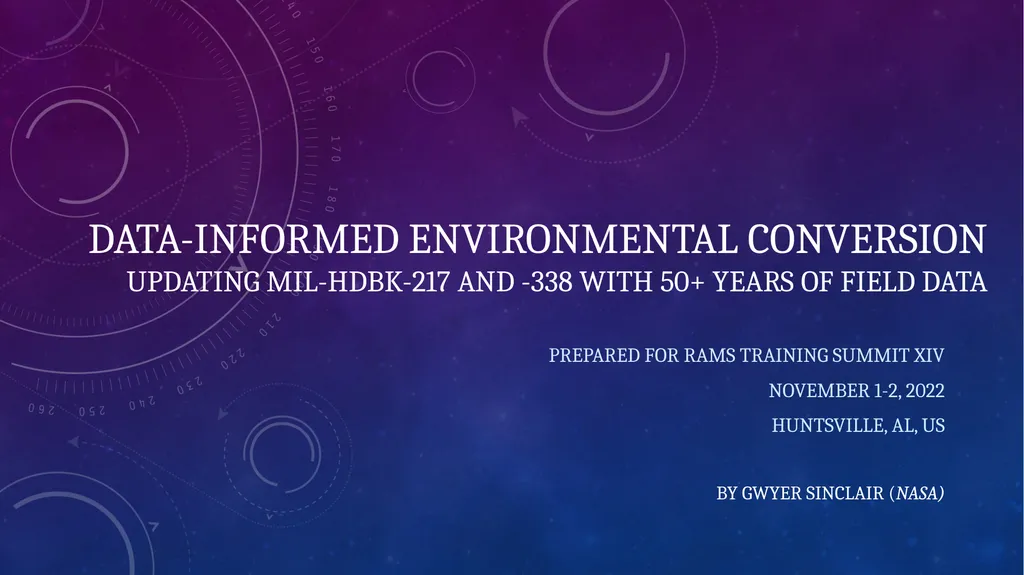 Data-Informed Environmental Conversion Updating - slide 1 of 63