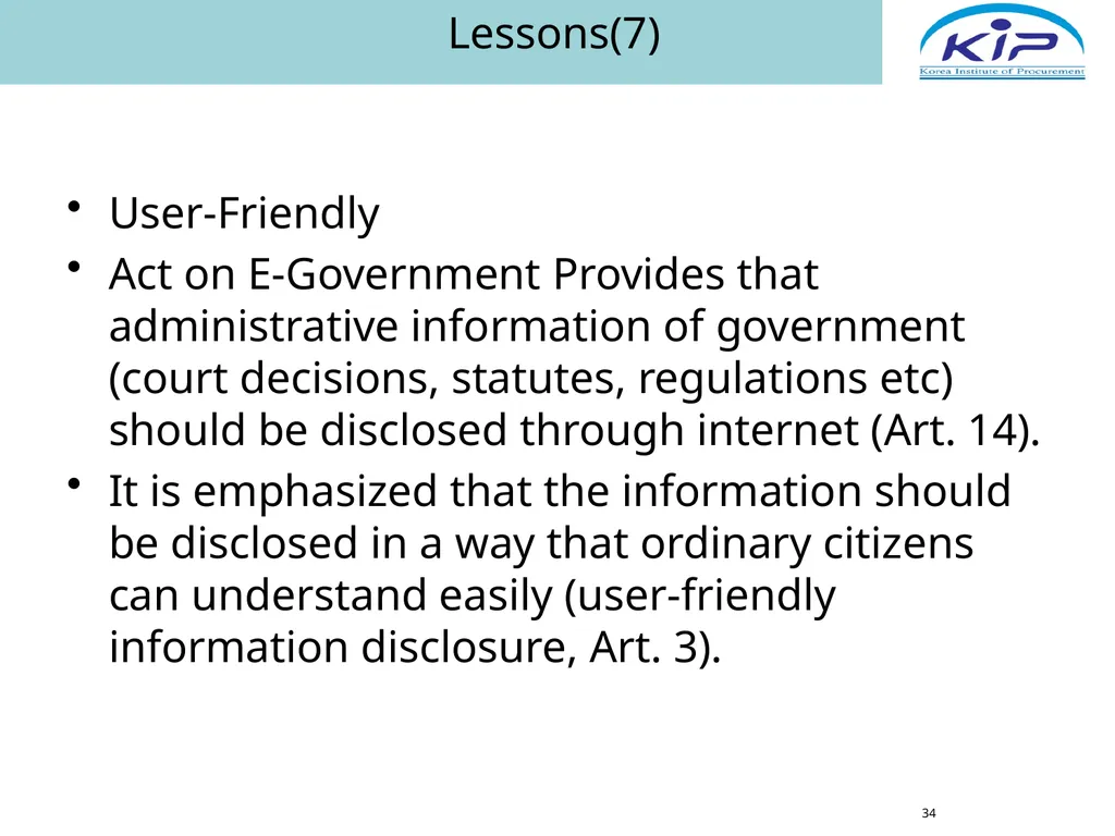 Public Procurement & E-Procurement Legal System in - slide 34 of 35