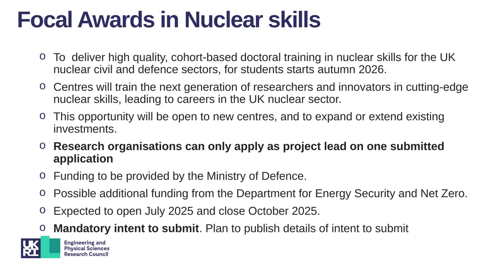 Doctoral focal award: nuclear skills 22 July 2025 - slide 2 of 4