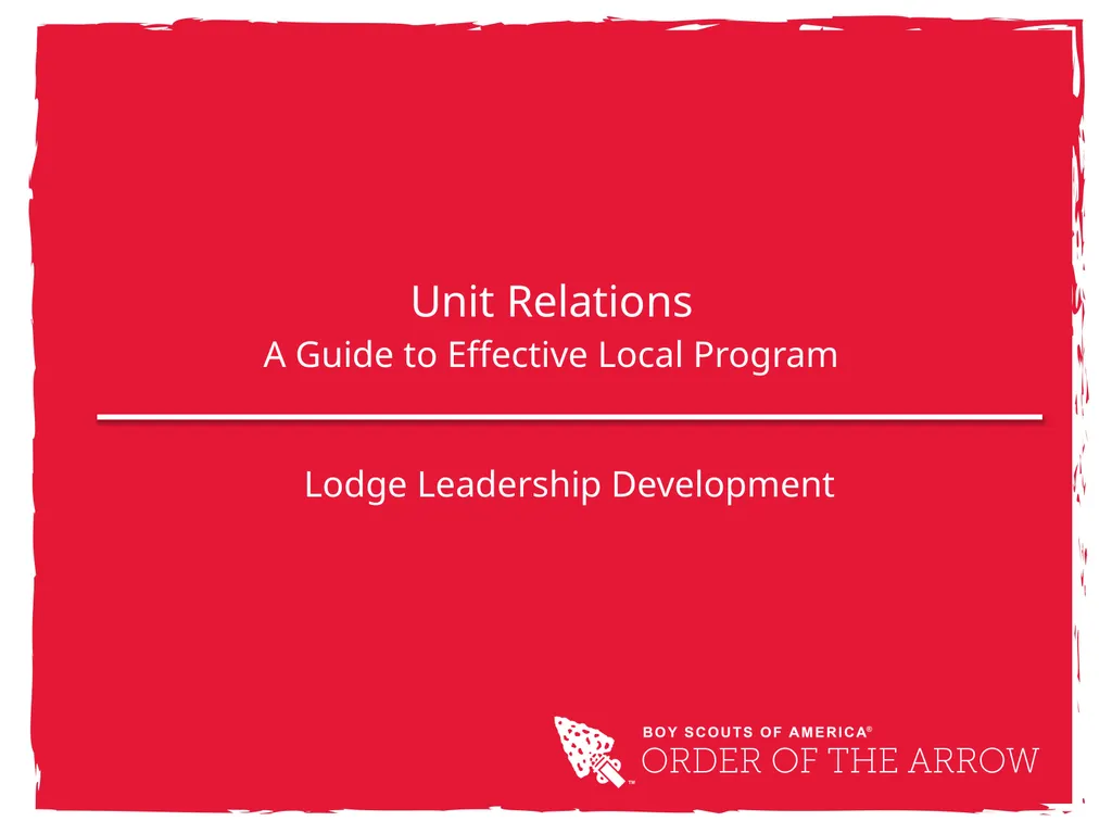 Unit Relations A Guide to Effective Local Program